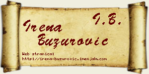 Irena Buzurović vizit kartica